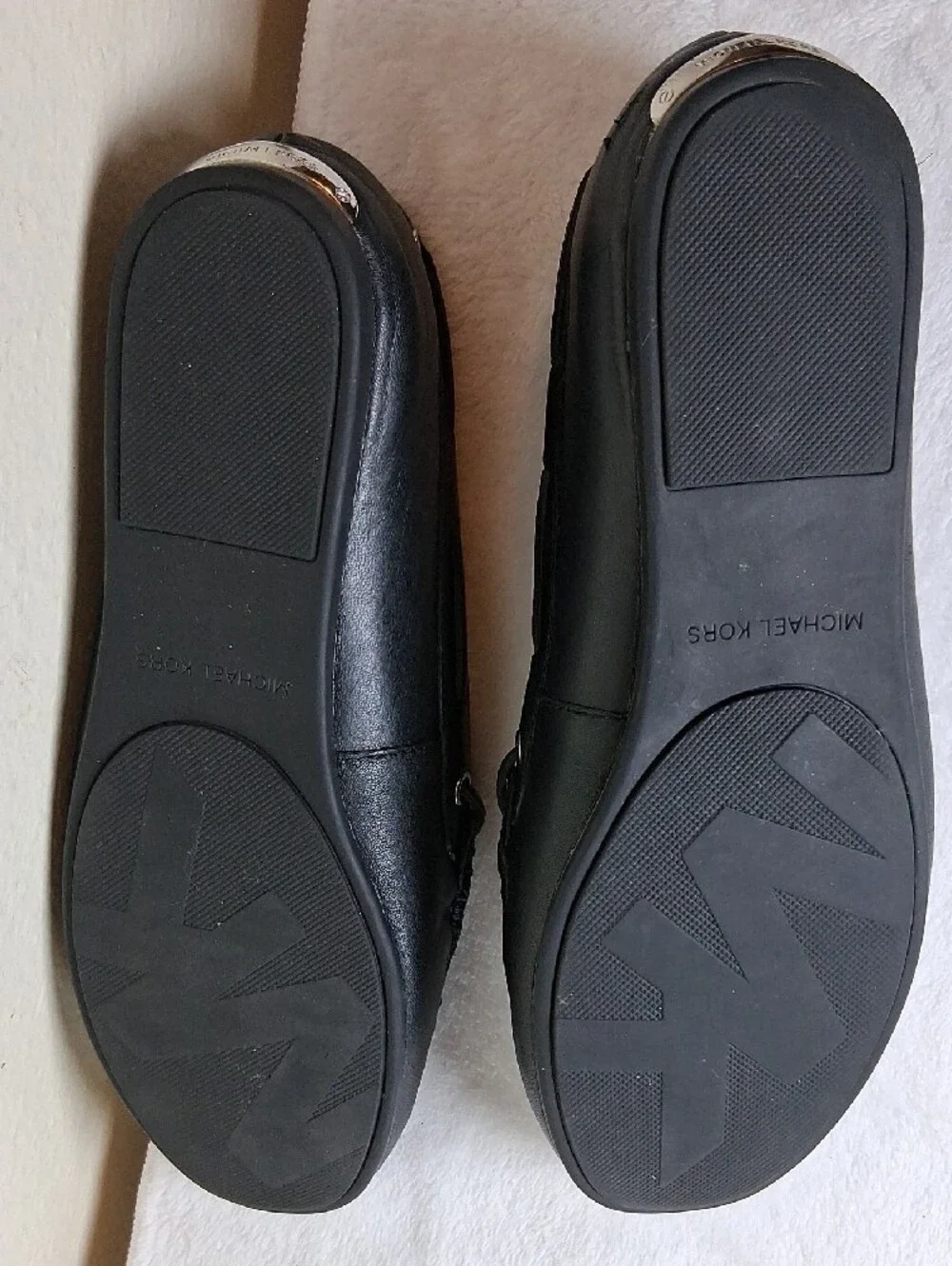 Michael Kors Black Leather Bow Moccasin Loafers
